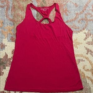 Beyond Yoga Magenta Striped Tank Top Size M